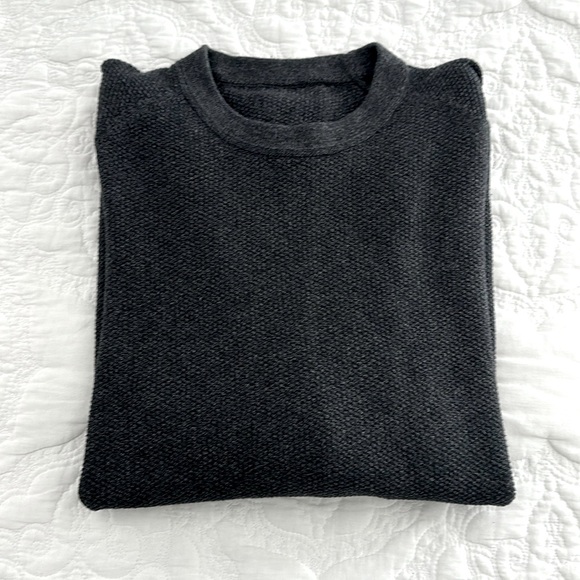 Lululemon Textured Knit Crewneck Sweater Men’s XL Charcoal Gray Sweatshirt - Picture 2 of 4